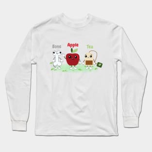 Bone apple tea funny cute fruit design Long Sleeve T-Shirt